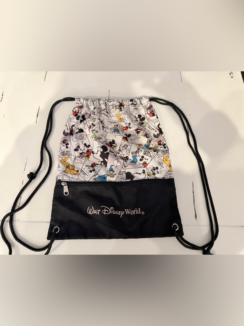 Disney Comic Strip Drawstring Backpack NWOT